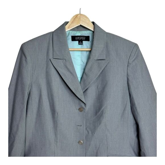 Kasper grey stripped blazer size 12 office wear - Picture 3 of 8